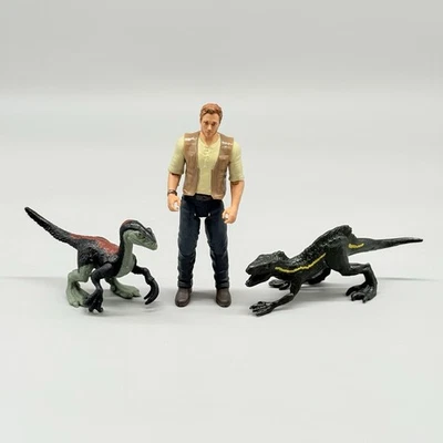 Figura de acción Mattel 2018 Jurassic World Owen Grady Toy 3,75" + Mini dinosaurios Foto 1 de 4