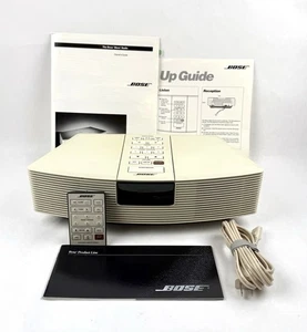 Bose Wave Radio AWR1-1W AM FM Stereo Alarm Clock Off White W/ Remote & Manuals - Picture 1 of 21
