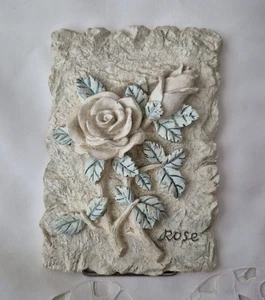 Vintage Floral Plaque 3D Cottagecore Roses Shabby Grannycore Chic French Country - Picture 1 of 6
