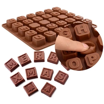 ALPHABET BLOCKS Letters Silicone Mould Chocolate Fondant Wax Melt Mold - Image 1 of 4