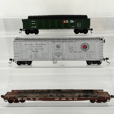 HO Walthers Lima BCOL Northern Pacific Freight Cars: NPM Reefer, Flat, Gondola - Image 1 of 4
