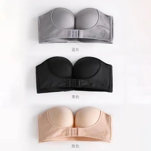Strapless For Women's Bra Non Slip Invisible Design Comfortable Gathered Style - Picture 1 of 20