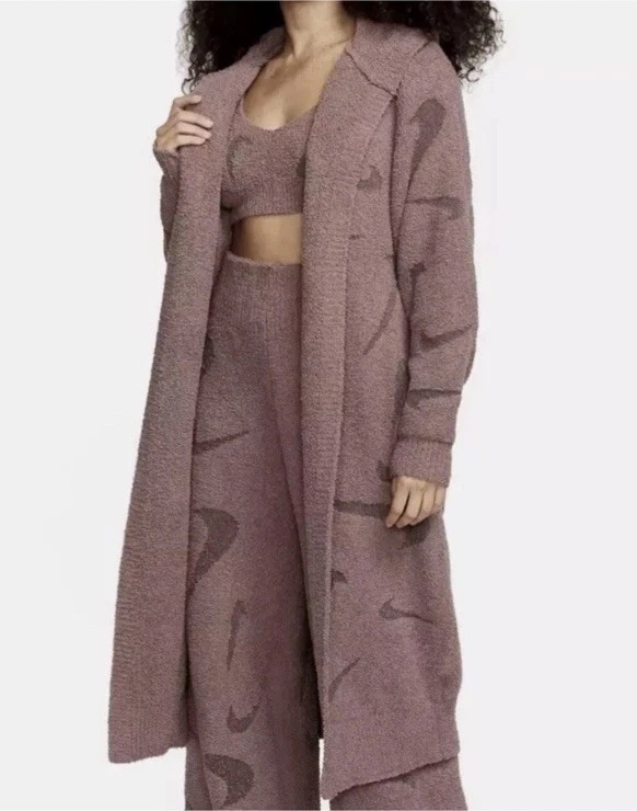 W Nike Sportswear Phoenix Cozy Boucle Long Knit Cardigan Size M FD4282-208