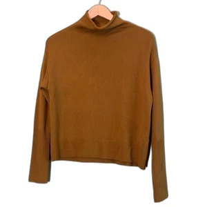 Aritzia Wilfred Cyprie 100% Merino Wool Mockneck Sweater Rich Chestnut Sz S - Picture 1 of 6