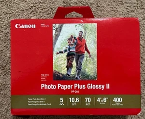 Canon Inkjet Photo Paper Plus Glossy II PP-201 400 4" X 6" Sheets New Sealed - Afbeelding 1 van 2