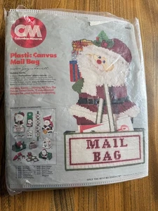 Vintage 1983 Columbia Minerva Holiday Santa Plastic Canvas Mail Bag  Kit usa - Picture 1 of 13
