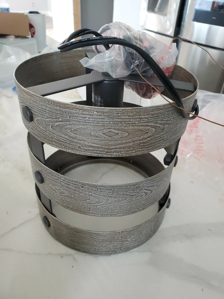 Progress Lighting Gulliver 1-Light Graphite Pendant Weathered Gray Wood New - Image 1 of 1