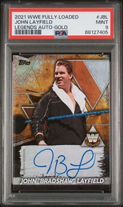 2021 Topps WWE Fully Loaded John "Bradshaw" Layfield Autograph Gold PSA 9 Auto - Picture 1 of 2