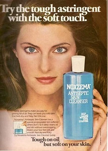 1980 Joan Severance for Noxzema Skin Cleanser Sexy Brunette 80s Vintage Print Ad - Foto 1 di 1
