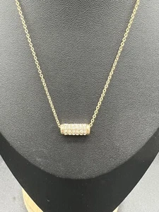 APT 9 Strass horizontaler Stab goldfarbene Halskette neu mit Etikett 18-21 Zoll - Bild 1 von 9