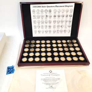 24k The Complete Gold Layered STATEHOOD QUARTER SET 1999-2008. NEW DJ Lot# 1 - Picture 1 of 17