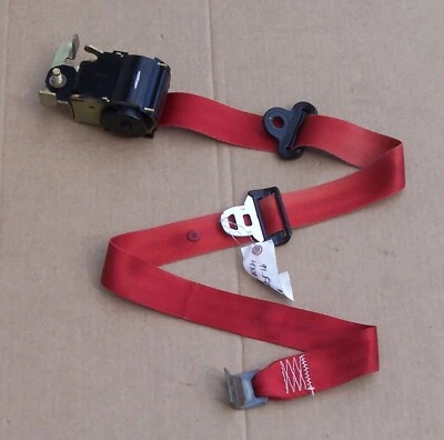 90 91 FORD F150 F250 F350 CABINA REGULAR IZQUIERDA DELANTERO SUPERIOR CINTURÓN DE SEGURIDAD ROJO OEM Foto 1 de 2