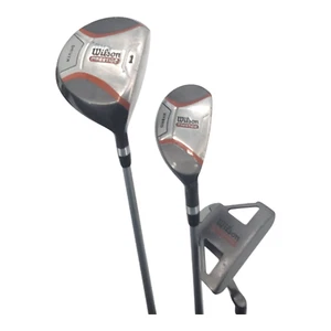Wilson Prestige Junior RH 3 Golf Club Bundle Driver Hybrid Putter 2 Headcover - Picture 1 of 5