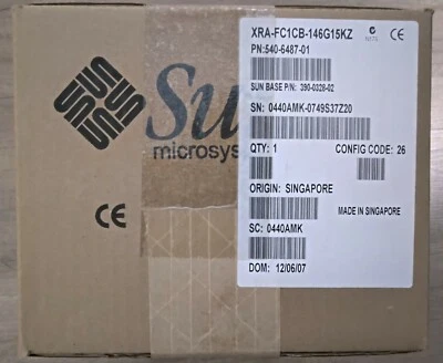 540-6487 XRA-FC1CB-146G15KZ 15000 RPM FC AL 3,5" Disk Sun / Oracle - Bild 1 von 2