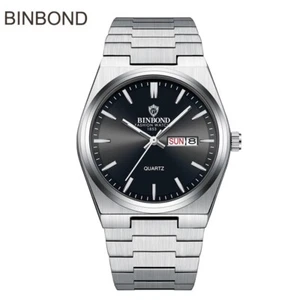 BINBOND Men's Quartz Luxury Watch Stainless Waterproof Luminous Day/Date NEW - Picture 1 of 2
