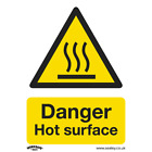Sealey Danger Hot Surface - Warning Safety Sign - Self-Adhesive Vinyl SS42V1