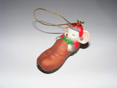 Enesco ? Weihnachten der Tiere Weihnachtsbaumschmuck Maus Schuh Weihnachtsbaum - Bild 1 von 4