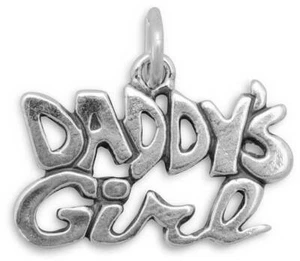 16x15mm Daddy's Girl Charm .925 Sterling Silver - Picture 1 of 1