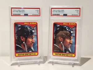 2 Lot 1990-91 O-Pee-Chee ALLSTAR Wayne Gretzky #199 Los Angeles Kings PSA 5 HOF - Picture 1 of 3
