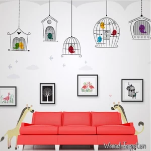 Vlies Fototapete Wandtapete Wandbilder Cartoon Vogelkäfig Giraffe 1885 - Bild 1 von 6
