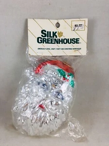 Vintage Weihnachtsschmuck 5" Blasform Kunststoff Weihnachtsmann Kopf Tiawan versiegelt  - Bild 1 von 8