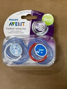 NEW Philips Avent Free Flow Pacifiers 18 + Months Rocketship & Clouds+Stars NIB - Picture 1 of 2