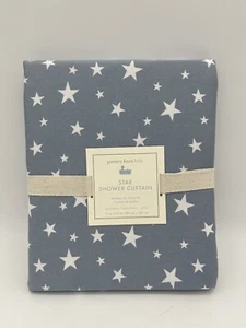 New Pottery Barn Kids Star Shower Curtain Dusty Blue 72” X 72” Fabric - Picture 1 of 3