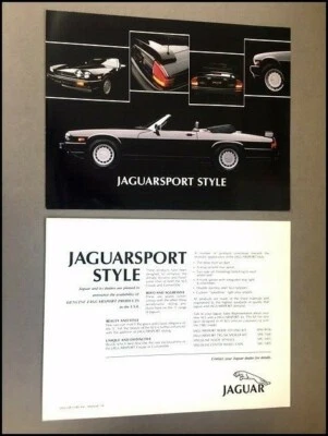 1990 1991 Jaguar JaguarSport XJS Convertible 1-page Sales Brochure Data Sheet Foto 1 de 3