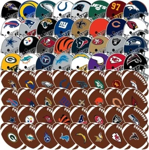 NFL Decals/Stickers, Helmet & Football, Sets of 2, Select Your Team - Picture 1 of 40