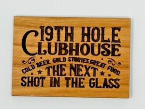 Miniature Wooden Dollhouse 19th Hole Golf Farm Sign 1:12 Scale Home Decor - Picture 1 of 2