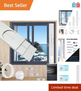 Heavy-Duty PVC Portable AC Window Seal Kit, Fits 5.9" Hoses, Adjustable Size - Picture 1 of 8