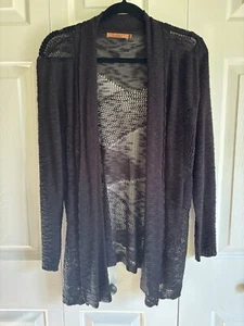 Cárdigan Belldini Negro Frente Abierto Tejido Abierto Talla 1X Ligero - Imagen 1 de 3