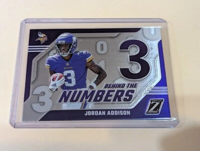 2023 Panini Zenith - Behind the Numbers Jordan Addison #14 Silver (RC) - Image 1 of 2