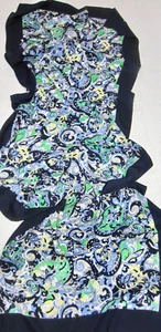 Bufanda oblonga clásica TALBOTS viscosa azul marino periwinkle verde blanco cachemira - Imagen 1 de 8