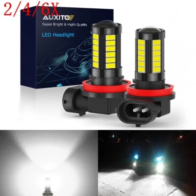 2/4/6X H11 LED Fog Light Bulb Driving DRL HB4 2000LM H16 H8 6000K HID White - Image 1 of 4