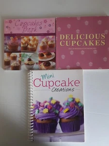3 x Cupcakes Cookbooks Books Recipes Baking Cakes Muffins Cupcakes Chocolate - Picture 1 of 17
