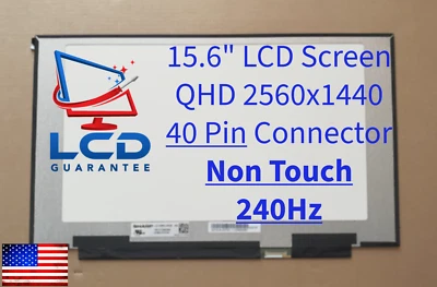 Sharp LQ156T1JW03 QHD 240Hz LCD Laptop Screen 15.6" Non Touch 40 Pin Panel - Image 1 of 4