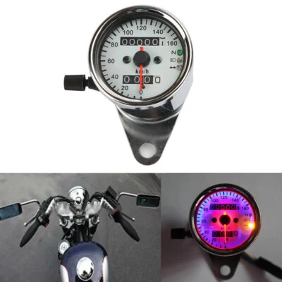 Velocímetro doble retroiluminado LED cromado para moto Harley XL Sportster 1200 883 Foto 1 de 4