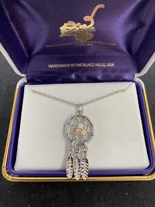 Black Hills Gold sterling silver and gold dreamcatcher necklace by Landstroms
