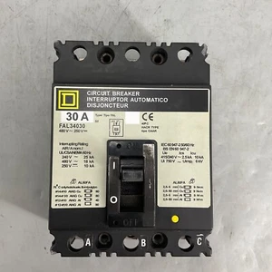 SQUARE D FAL34030 CIRCUIT BREAKER 3P 3PH 30 A 480V SURPLUS - Picture 1 of 6