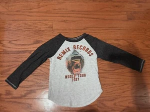 Boys Art Class Remix Records Tour Cute Gorilla Graphic 3/4 Sleeve Gray Shirt 6-7 - Picture 1 of 5