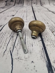 Antique Brass Door Knobs Round Twist Handle Metal Salvage Hardware - Picture 1 of 3