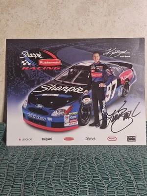 Foto autografiada de 8 x 10 de NASCAR firmada por Kurt Busch Sharpie Rubbermaid 2001 Foto 1 de 3