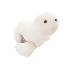Vintage 1988 Sea World Baby Seal Plush Stuffed Animal Toy Sea Lion White 8” Long - Picture 1 of 8