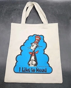 DR SEUSS Canvas Book Tote Bag Cat In The Hat I Like to Read Vtg Copyright 1957 - Picture 1 of 8