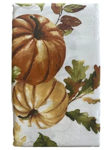 Pumpkin Border Harvest Tablecloth with Autumn Print, 60x84 Oblong - Picture 1 of 3