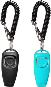 Pet Training Clicker Whistle with Wrist Strap - Dog Black, Blue - Picture 1 of 7