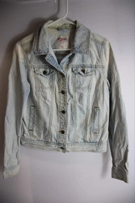Mossimo-Womens Teens Acid-Wash Denim Jean Jacket-Extra Small M, 100% Cotton - Image 1 of 4