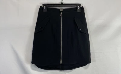 Rag & Bone Womens Black Solid Zip Straight Skirt Size 0 - Image 1 of 4