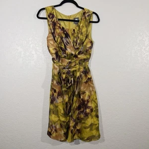 New Quillaree x BHLDN Anthropologie Yellow Floral  Linen Blend Dress 6 - Picture 1 of 8